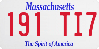 MA license plate 191TI7