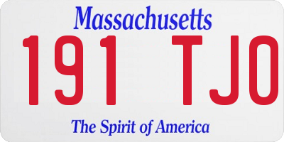 MA license plate 191TJ0