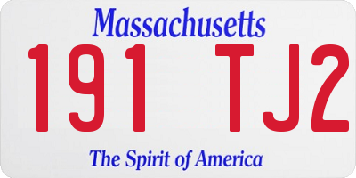 MA license plate 191TJ2