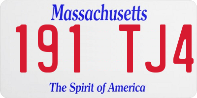 MA license plate 191TJ4