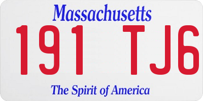 MA license plate 191TJ6