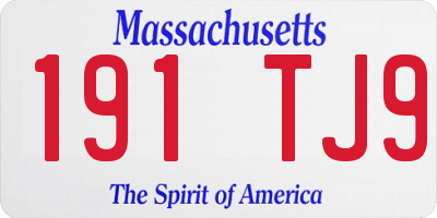 MA license plate 191TJ9
