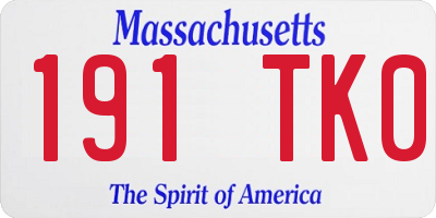 MA license plate 191TK0