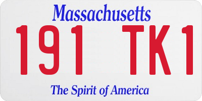 MA license plate 191TK1