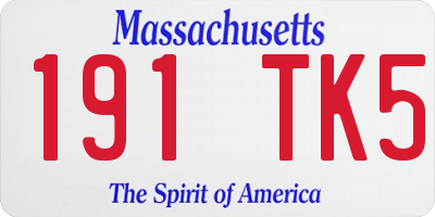 MA license plate 191TK5