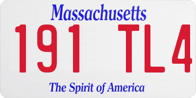 MA license plate 191TL4