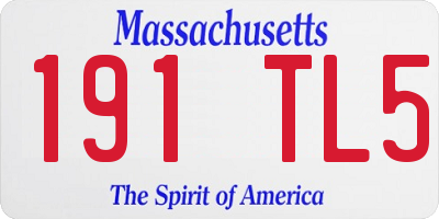 MA license plate 191TL5