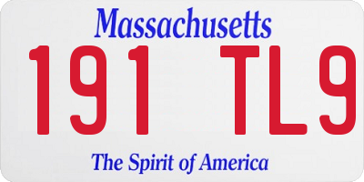 MA license plate 191TL9