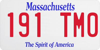 MA license plate 191TM0