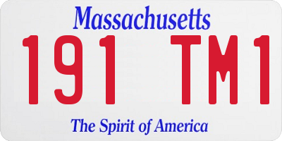 MA license plate 191TM1