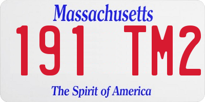 MA license plate 191TM2