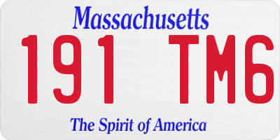 MA license plate 191TM6