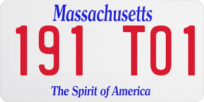 MA license plate 191TO1
