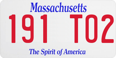 MA license plate 191TO2