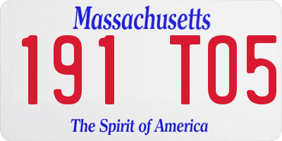 MA license plate 191TO5