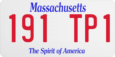 MA license plate 191TP1