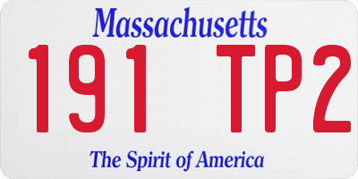 MA license plate 191TP2