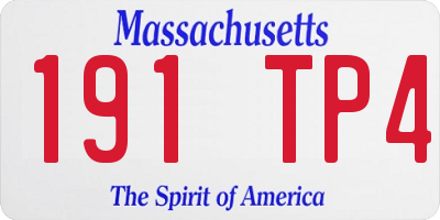 MA license plate 191TP4
