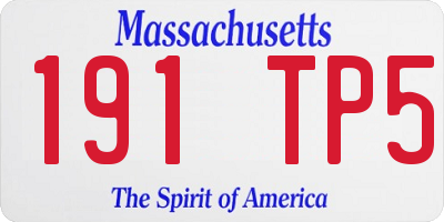 MA license plate 191TP5
