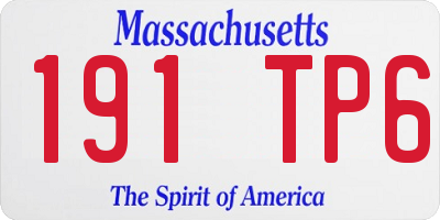 MA license plate 191TP6
