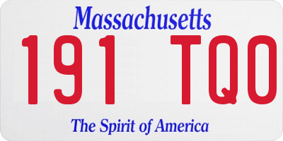 MA license plate 191TQ0