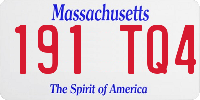 MA license plate 191TQ4