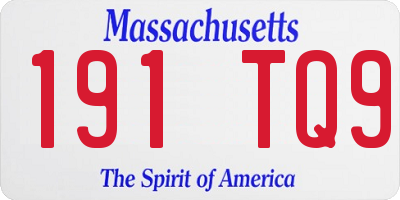 MA license plate 191TQ9