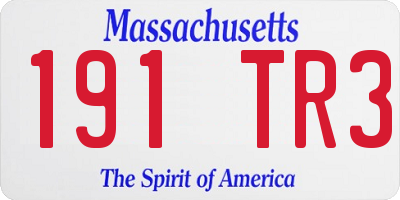 MA license plate 191TR3