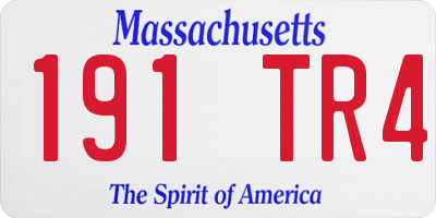 MA license plate 191TR4