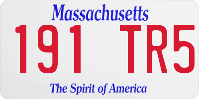 MA license plate 191TR5