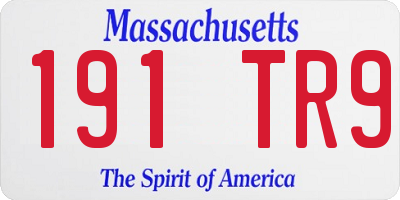 MA license plate 191TR9