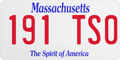 MA license plate 191TS0