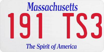 MA license plate 191TS3