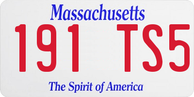 MA license plate 191TS5