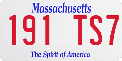 MA license plate 191TS7