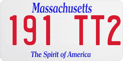 MA license plate 191TT2