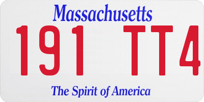 MA license plate 191TT4