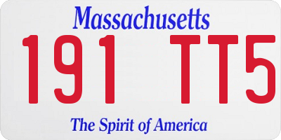 MA license plate 191TT5