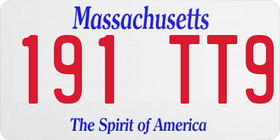 MA license plate 191TT9