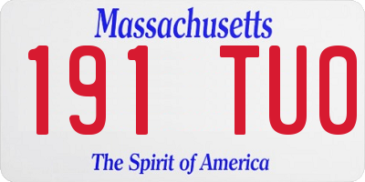 MA license plate 191TU0
