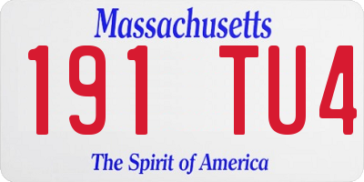 MA license plate 191TU4