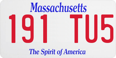 MA license plate 191TU5