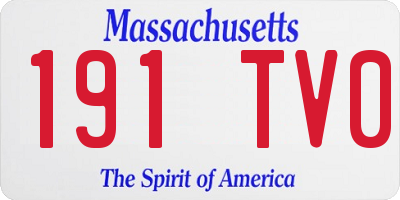 MA license plate 191TV0