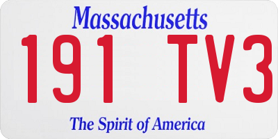 MA license plate 191TV3