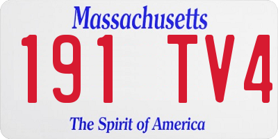 MA license plate 191TV4