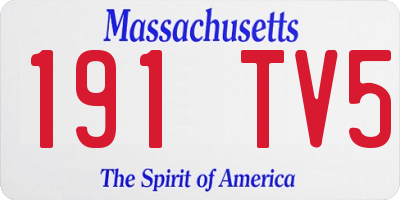 MA license plate 191TV5
