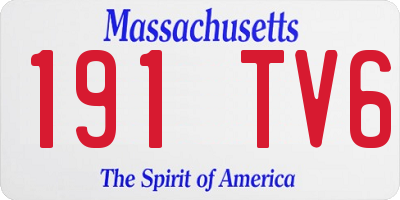 MA license plate 191TV6