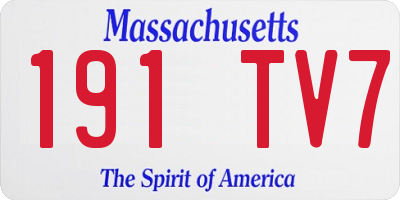 MA license plate 191TV7