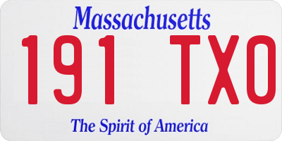 MA license plate 191TX0
