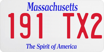 MA license plate 191TX2